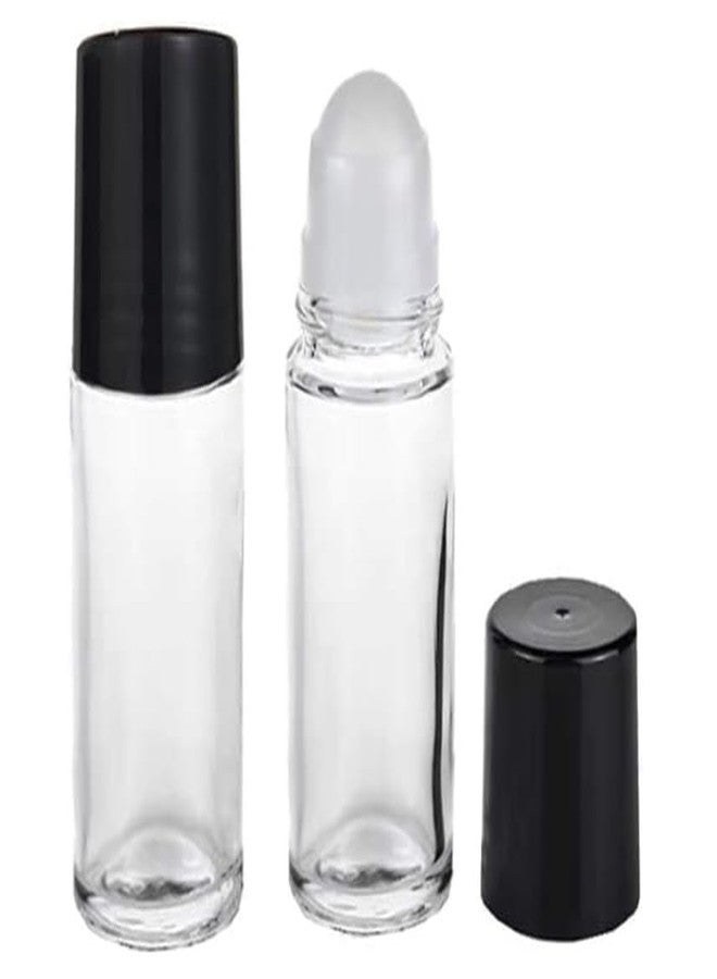 Sluswallow 2 Pcs Black Clear Empty Glass Essential Oil Roller Bottles Vials Containers Refillable Roll-on Bottles, 30ML Refillable Cosmetic Containers Refillable Containers Tools and Accessories - Image 1